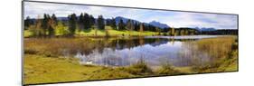 Panorama Scenery in Bavaria with Hegratsrieder in Front of the Ammergauer Mountains-Wolfgang Filser-Mounted Photographic Print