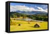 Panorama Scenery in Bavaria with View-Wolfgang Filser-Framed Stretched Canvas