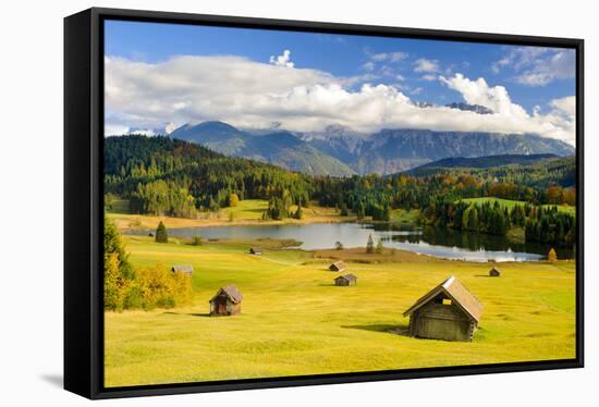 Panorama Scenery in Bavaria with View-Wolfgang Filser-Framed Stretched Canvas