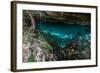 Panorama, Snorkeling Cenote Cavern at Tulum. Cancun. Traveling through Mexico.-diegocardini-Framed Photographic Print