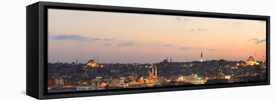 Panorama. Suleymaniye Mosque, the Blue Mosque and Hagia Sophia. the Golden Horn. Istanbul. Turkey-Tom Norring-Framed Stretched Canvas