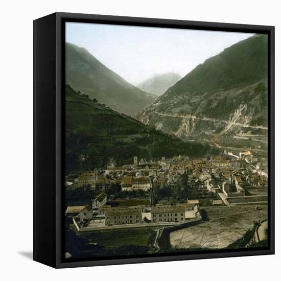 Panorama Taken from the Hautecour Road, Moutiers (Savoy, France), around 1900-Leon, Levy et Fils-Framed Stretched Canvas