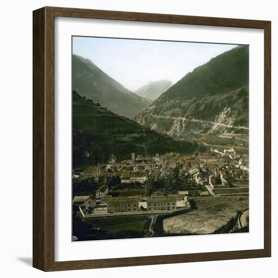 Panorama Taken from the Hautecour Road, Moutiers (Savoy, France), around 1900-Leon, Levy et Fils-Framed Photographic Print