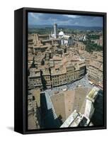 Panorama to Cathedral, Sienna, Tuscany, Italy-Peter Thompson-Framed Stretched Canvas
