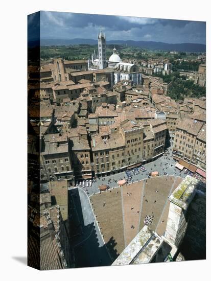 Panorama to Cathedral, Sienna, Tuscany, Italy-Peter Thompson-Stretched Canvas