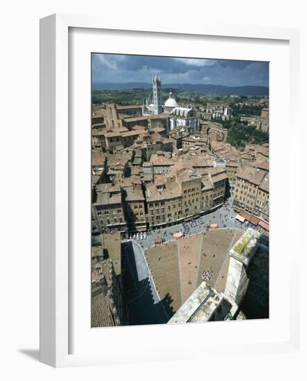 Panorama to Cathedral, Sienna, Tuscany, Italy-Peter Thompson-Framed Photographic Print