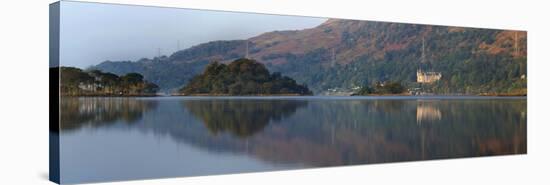 Panorama View across Loch Awe with Kilchurn Castle July-null-Stretched Canvas