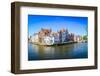 Panorama View of River Canal and Colorful Houses in Bruges-MartinM303-Framed Photographic Print