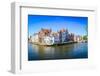 Panorama View of River Canal and Colorful Houses in Bruges-MartinM303-Framed Photographic Print