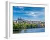 Panorama View of Vltava River and Gradchany (Prague Castle) and St. Vitus Cathedral and Charles Bri-f9photos-Framed Photographic Print