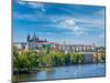 Panorama View of Vltava River and Gradchany (Prague Castle) and St. Vitus Cathedral and Charles Bri-f9photos-Mounted Photographic Print