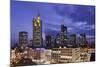 Panorama View on the Skyline of Frankfurt at Dusk, Hauptwache, Hessen-Axel Schmies-Mounted Photographic Print