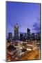 Panorama View on the Skyline of Frankfurt at Dusk, Hauptwache, Hessen-Axel Schmies-Mounted Photographic Print