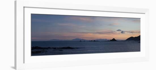 Panorama with Kaikoura Ranges in South Island at Sunset from Wellington-Nick Servian-Framed Photographic Print