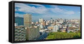 Panoramic aerial view of Durban, South Africa skyline-null-Framed Stretched Canvas