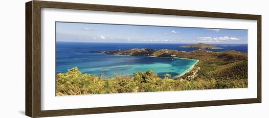 Panoramic Aerial View of Magens Bay, St Thomas, US Virgin Islands-George Oze-Framed Photographic Print