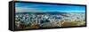 Panoramic aerial view of Seoul South Korea Skyline Asia - view from Seoul Tower hilltop-null-Framed Stretched Canvas