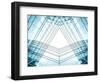 Panoramic And Perspective Wide Angle View To Steel Blue Background Of Glass High Rise Building-Vladitto-Framed Photographic Print