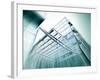 Panoramic and Perspective Wide Angle View to Steel Blue Background of Glass High Rise Building-Vladitto-Framed Art Print