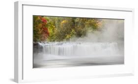 Panoramic autumn view of Hooker Falls on Little River, DuPont State Forest, near Brevard, North Car-Adam Jones-Framed Photographic Print