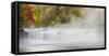 Panoramic autumn view of Hooker Falls on Little River, DuPont State Forest, near Brevard, North Car-Adam Jones-Framed Stretched Canvas