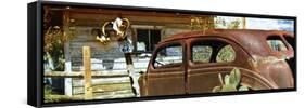 Panoramic - Cars - Route 66 - Gas Station - Arizona - United States-Philippe Hugonnard-Framed Stretched Canvas