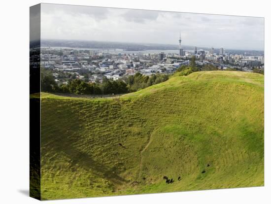 Panoramic City View from Mount Eden Volcanic Crater, Auckland, North Island, New Zealand, Pacific-Kober Christian-Stretched Canvas