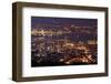 Panoramic Cityscape in Night with River and Tower in Penang, Malaysia, Asia.-elwynn-Framed Photographic Print