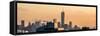 Panoramic Cityscape Manhattan at Sunset in Winter-Philippe Hugonnard-Framed Stretched Canvas