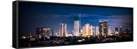 Panoramic Cityscape of Indonesia Capital City Jakarta at Night-Aleksandar Todorovic-Framed Stretched Canvas