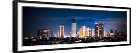 Panoramic Cityscape of Indonesia Capital City Jakarta at Night-Aleksandar Todorovic-Framed Premium Giclee Print