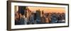 Panoramic Cityscape of Manhattan in Winter at Sunset-Philippe Hugonnard-Framed Photographic Print