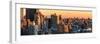 Panoramic Cityscape of Manhattan in Winter at Sunset-Philippe Hugonnard-Framed Photographic Print