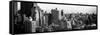 Panoramic Cityscape of Manhattan in Winter at Sunset-Philippe Hugonnard-Framed Stretched Canvas