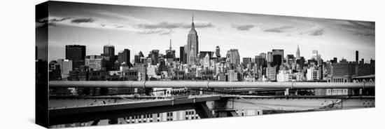 Panoramic Cityscape - View of Brooklyn Bridge with the Empire State Buildings-Philippe Hugonnard-Stretched Canvas