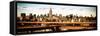 Panoramic Cityscape - View of Brooklyn Bridge with the Empire State Buildings-Philippe Hugonnard-Framed Stretched Canvas