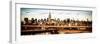 Panoramic Cityscape - View of Brooklyn Bridge with the Empire State Buildings-Philippe Hugonnard-Framed Photographic Print