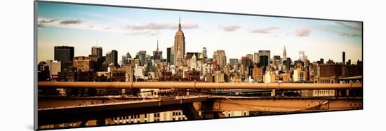 Panoramic Cityscape - View of Brooklyn Bridge with the Empire State Buildings-Philippe Hugonnard-Mounted Photographic Print