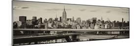 Panoramic Cityscape - View of Brooklyn Bridge with the Empire State Buildings-Philippe Hugonnard-Mounted Photographic Print