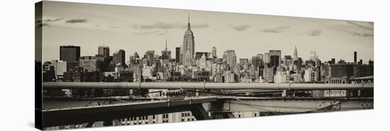 Panoramic Cityscape - View of Brooklyn Bridge with the Empire State Buildings-Philippe Hugonnard-Stretched Canvas