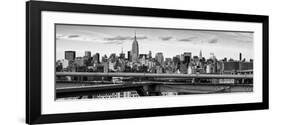 Panoramic Cityscape - View of Brooklyn Bridge with the Empire State Buildings-Philippe Hugonnard-Framed Photographic Print