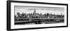 Panoramic Cityscape - View of Brooklyn Bridge with the Empire State Buildings-Philippe Hugonnard-Framed Photographic Print