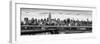 Panoramic Cityscape - View of Brooklyn Bridge with the Empire State Buildings-Philippe Hugonnard-Framed Photographic Print