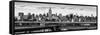 Panoramic Cityscape - View of Brooklyn Bridge with the Empire State Buildings-Philippe Hugonnard-Framed Stretched Canvas