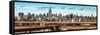 Panoramic Cityscape - View of Brooklyn Bridge with the Empire State Buildings-Philippe Hugonnard-Framed Stretched Canvas