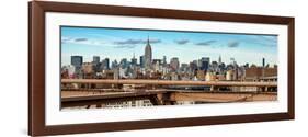 Panoramic Cityscape - View of Brooklyn Bridge with the Empire State Buildings-Philippe Hugonnard-Framed Photographic Print