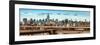 Panoramic Cityscape - View of Brooklyn Bridge with the Empire State Buildings-Philippe Hugonnard-Framed Photographic Print