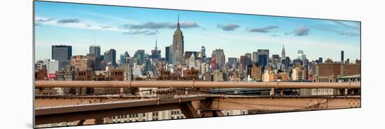 Panoramic Cityscape - View of Brooklyn Bridge with the Empire State Buildings-Philippe Hugonnard-Mounted Photographic Print