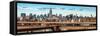 Panoramic Cityscape - View of Brooklyn Bridge with the Empire State Buildings-Philippe Hugonnard-Framed Stretched Canvas