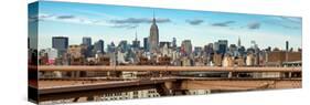 Panoramic Cityscape - View of Brooklyn Bridge with the Empire State Buildings-Philippe Hugonnard-Stretched Canvas